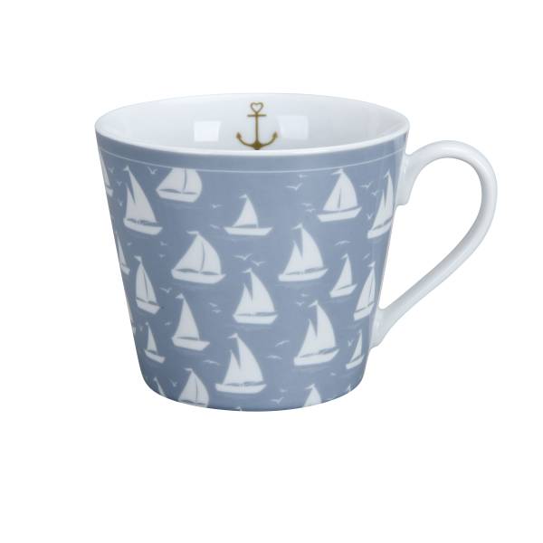 HAPPY CUP BOATS SILHOUETTE DUSTY BLUE